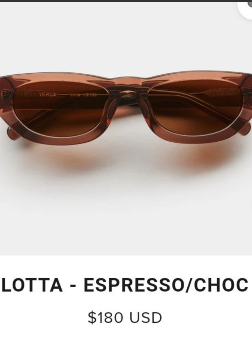 VEHLA "The Lotta" Dark Brown Rectangular Sunglasses
